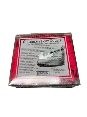 Restoration Hardware Children's Kids Foot Duvets Slippers Duck Down Red 9-13 NEW